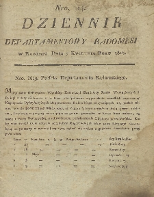 Dziennik Departamentowy Radomski, 1816, nr 14