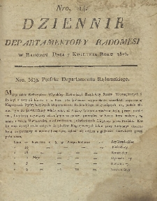Dziennik Departamentowy Radomski, 1816, nr 14