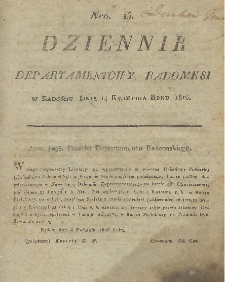Dziennik Departamentowy Radomski, 1816, nr 15