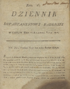 Dziennik Departamentowy Radomski, 1816, nr 16