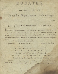 Dziennik Departamentowy Radomski, 1816, nr 17, dod.