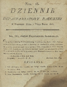 Dziennik Departamentowy Radomski, 1816, nr 18