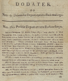Dziennik Departamentowy Radomski, 1812, nr 9, dod.