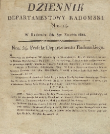 Dziennik Departamentowy Radomski, 1812, nr 14
