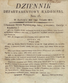 Dziennik Departamentowy Radomski, 1812, nr 15