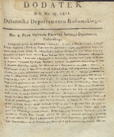 Dziennik Departamentowy Radomski, 1812, nr 15, dod.