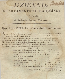 Dziennik Departamentowy Radomski, 1812, nr 18