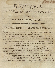 Dziennik Departamentowy Radomski, 1812, nr 19