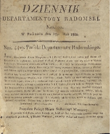 Dziennik Departamentowy Radomski, 1812, nr 20