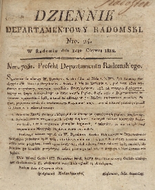 Dziennik Departamentowy Radomski, 1812, nr 24