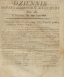 Dziennik Departamentowy Radomski, 1812, nr 28