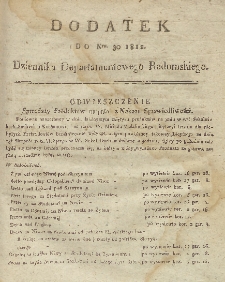 Dziennik Departamentowy Radomski, 1812, nr 30, dod.