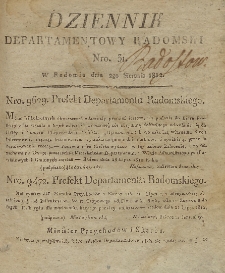 Dziennik Departamentowy Radomski, 1812, nr 31