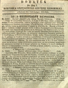 Dziennik Urzędowy Gubernii Radomskiej, 1854, nr 7, dod. I