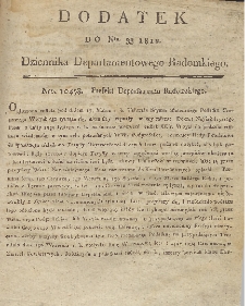 Dziennik Departamentowy Radomski, 1812, nr 33, dod.