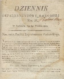 Dziennik Departamentowy Radomski, 1812, nr 36