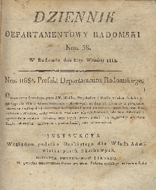 Dziennik Departamentowy Radomski, 1812, nr 38