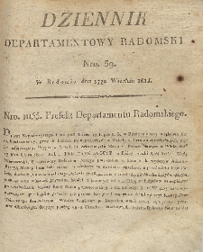 Dziennik Departamentowy Radomski, 1812, nr 39