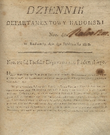 Dziennik Departamentowy Radomski, 1812, nr 40