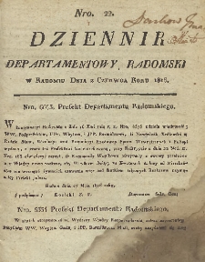 Dziennik Departamentowy Radomski, 1816, nr 22