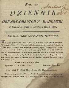 Dziennik Departamentowy Radomski, 1816, nr 22