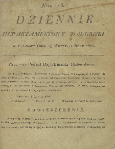 Dziennik Departamentowy Radomski, 1816, nr 28