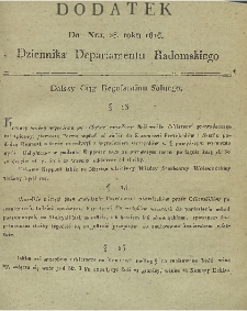 Dziennik Departamentowy Radomski, 1816, nr 28, dod.