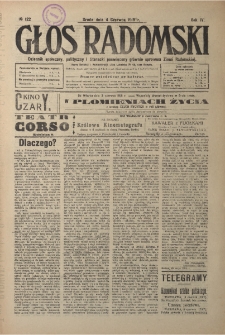 Głos Radomski, 1919, R. 4, nr 122