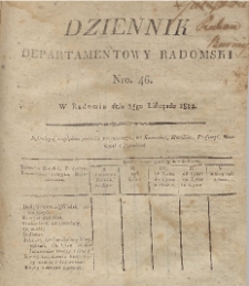 Dziennik Departamentowy Radomski, 1812, nr 46