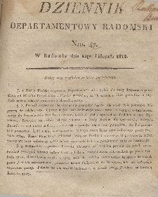 Dziennik Departamentowy Radomski, 1812, nr 47