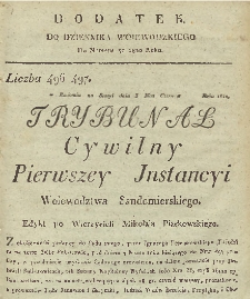 Dziennik Urzędowy Województwa Sandomierskiego, 1820, nr 30, dod.
