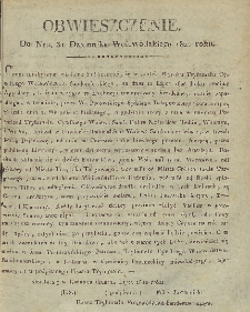 Dziennik Urzędowy Województwa Sandomierskiego, 1820, nr 31, obwieszczenie