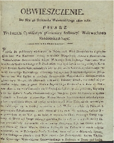 Dziennik Urzędowy Województwa Sandomierskiego, 1820, nr 40, obwieszczenie