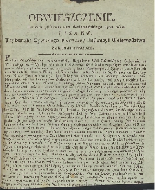 Dziennik Urzędowy Województwa Sandomierskiego, 1820, nr 46, obwieszczenie