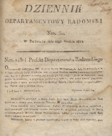 Dziennik Departamentowy Radomski, 1812, nr 50