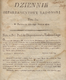 Dziennik Departamentowy Radomski, 1812, nr 50