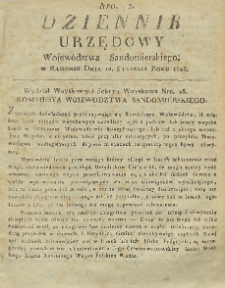 Dziennik Urzędowy Województwa Sandomierskiego, 1823, nr 2