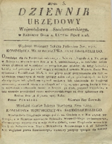Dziennik Urzędowy Województwa Sandomierskiego, 1823, nr 5