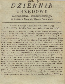 Dziennik Urzędowy Województwa Sandomierskiego, 1823, nr 9