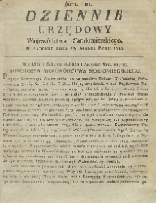 Dziennik Urzędowy Województwa Sandomierskiego, 1823, nr 10