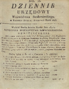 Dziennik Urzędowy Województwa Sandomierskiego, 1823, nr 13