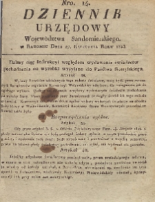 Dziennik Urzędowy Województwa Sandomierskiego, 1823, nr 14