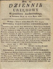 Dziennik Urzędowy Województwa Sandomierskiego, 1823, nr 17