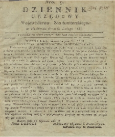 Dziennik Urzędowy Województwa Sandomierskiego, 1831, nr 9