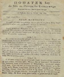 Dziennik Urzędowy Województwa Sandomierskiego, 1831, nr 10, dod. I