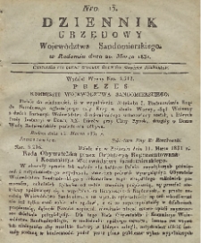 Dziennik Urzędowy Województwa Sandomierskiego, 1831, nr 13