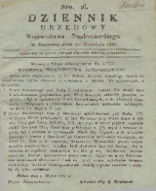 Dziennik Urzędowy Województwa Sandomierskiego, 1831, nr 16