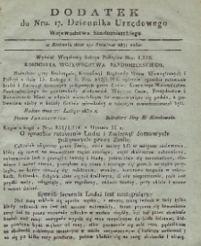 Dziennik Urzędowy Województwa Sandomierskiego, 1831, nr 17, dod.