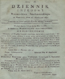 Dziennik Urzędowy Województwa Sandomierskiego, 1831, nr 18