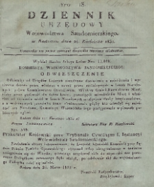 Dziennik Urzędowy Województwa Sandomierskiego, 1831, nr 18